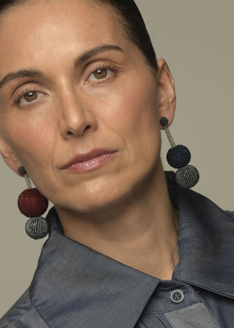 ORBITA SATEL METALLIC GRAY PLATINUM EARRINGS