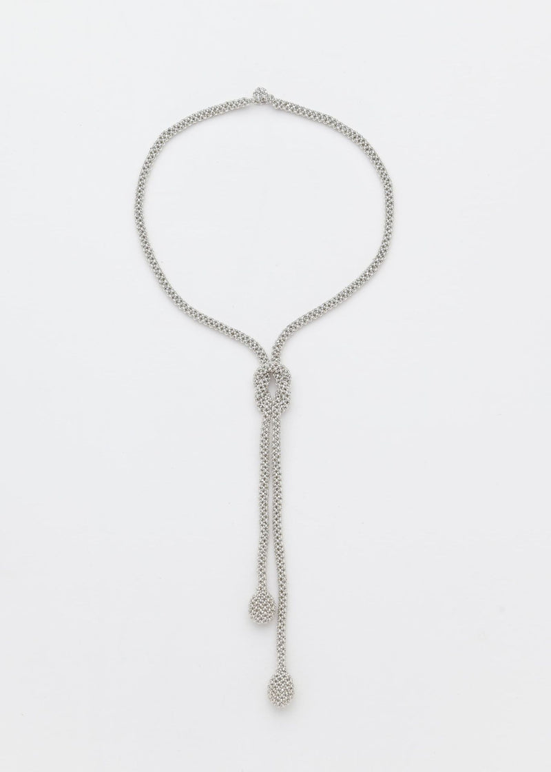 TAWARI KNOT NECKLACE PLATINUM SILVER