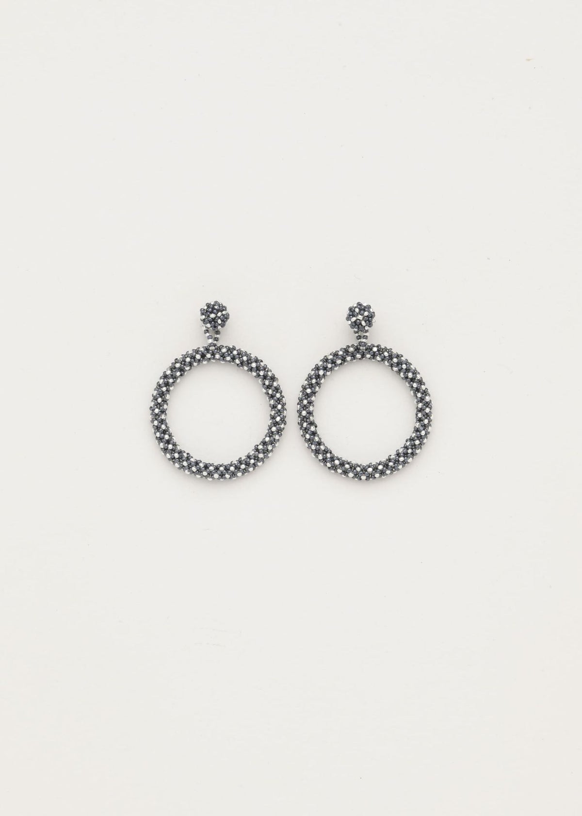 ARETES UN ARO MARTHA PLATA GRIS METALICO
