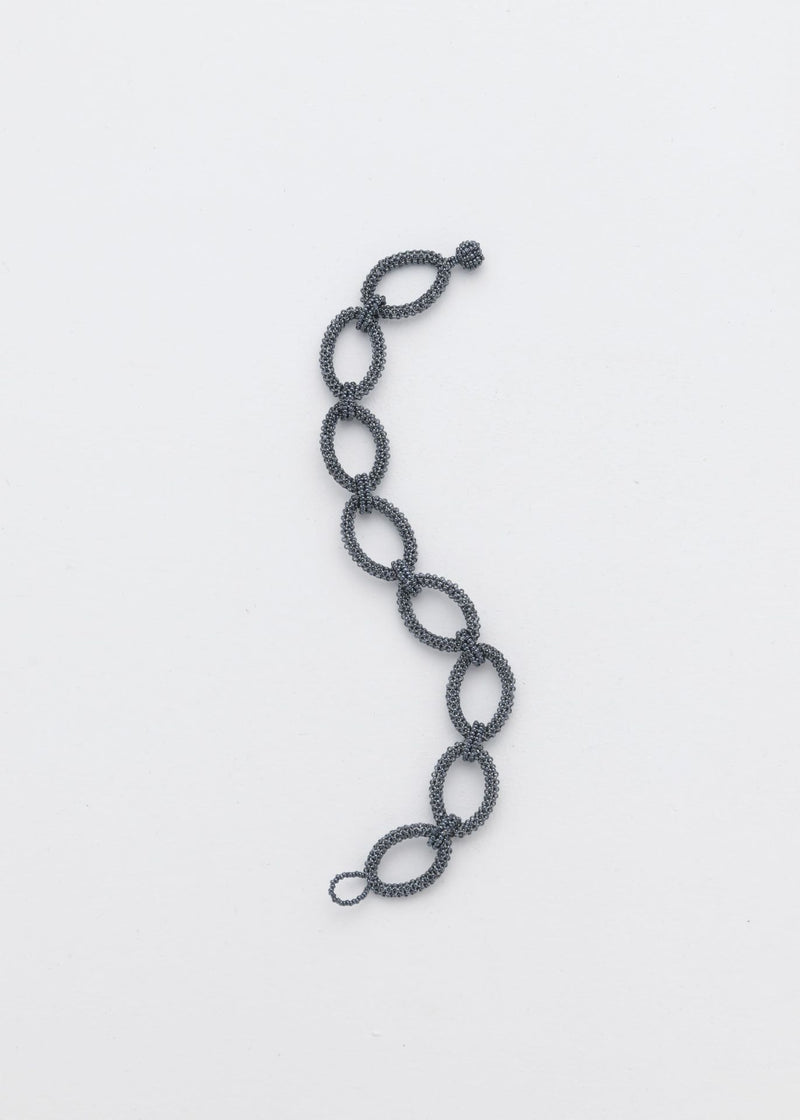 TAWARI METALLIC GRAY HOOP BRACELET