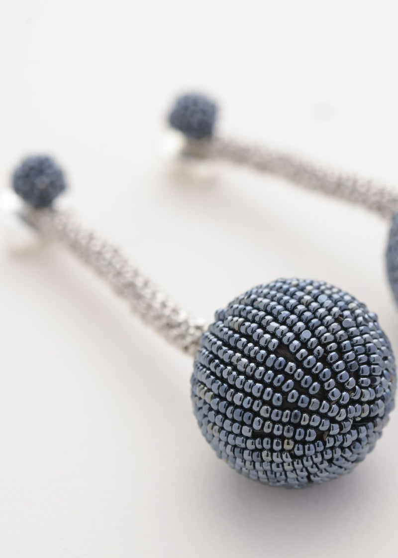 ORBITA SATEL METALLIC GRAY PLATINUM EARRINGS