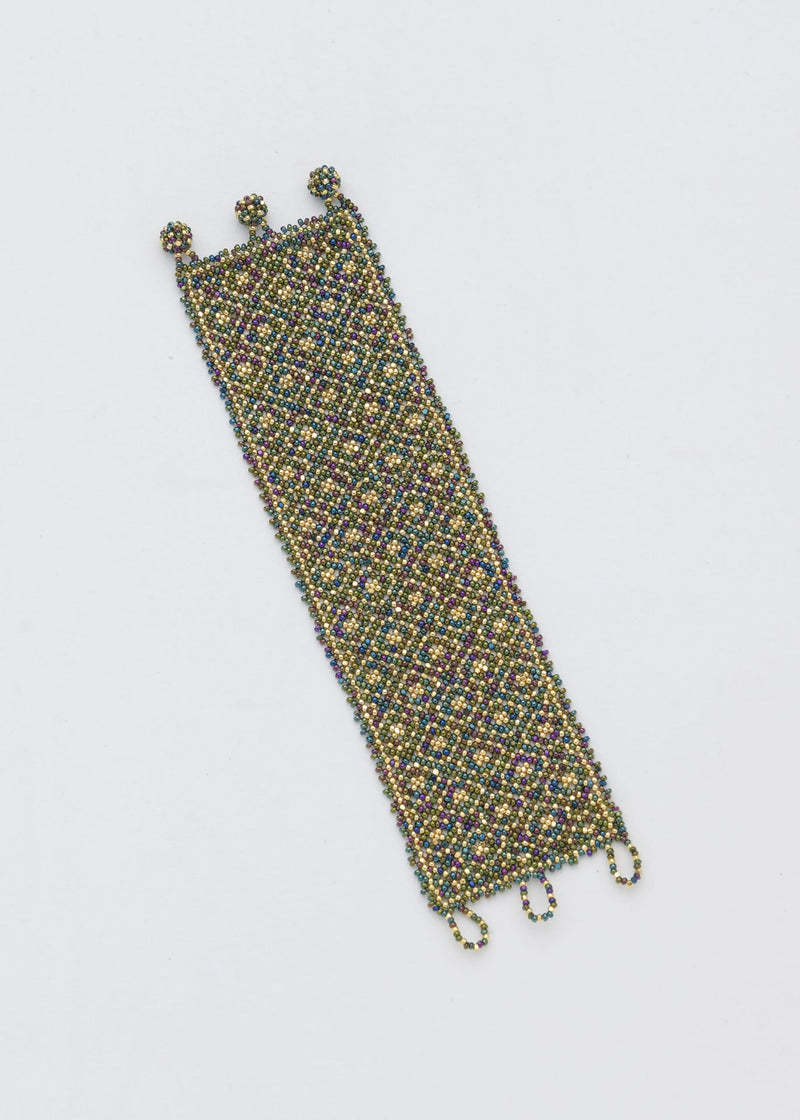HAIKA MARTHA IRIDESCENT GREEN GOLD BRACELET