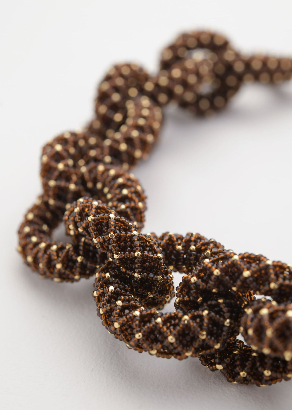 HAIKA NECKLACE NAWI GOLD CHAIN BROWN TRANSPARENT