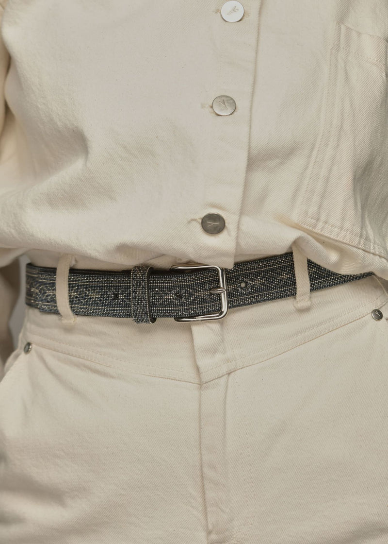 CINTURON PLATINO GRIS METALICO