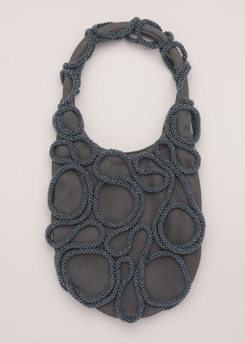 BOLSO TAPIE HAIKURI GRIS METALICO PIEL GRIS