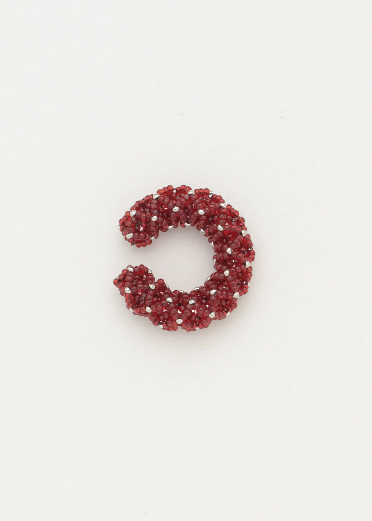 EARCUFF NAWI PLATINO ROJO CEREZA