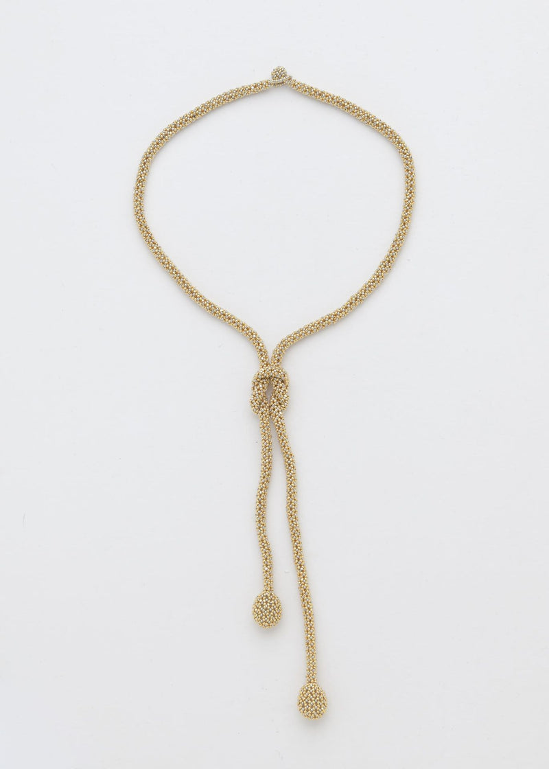 COLLAR NUDO TAWARI ORO PLATINO