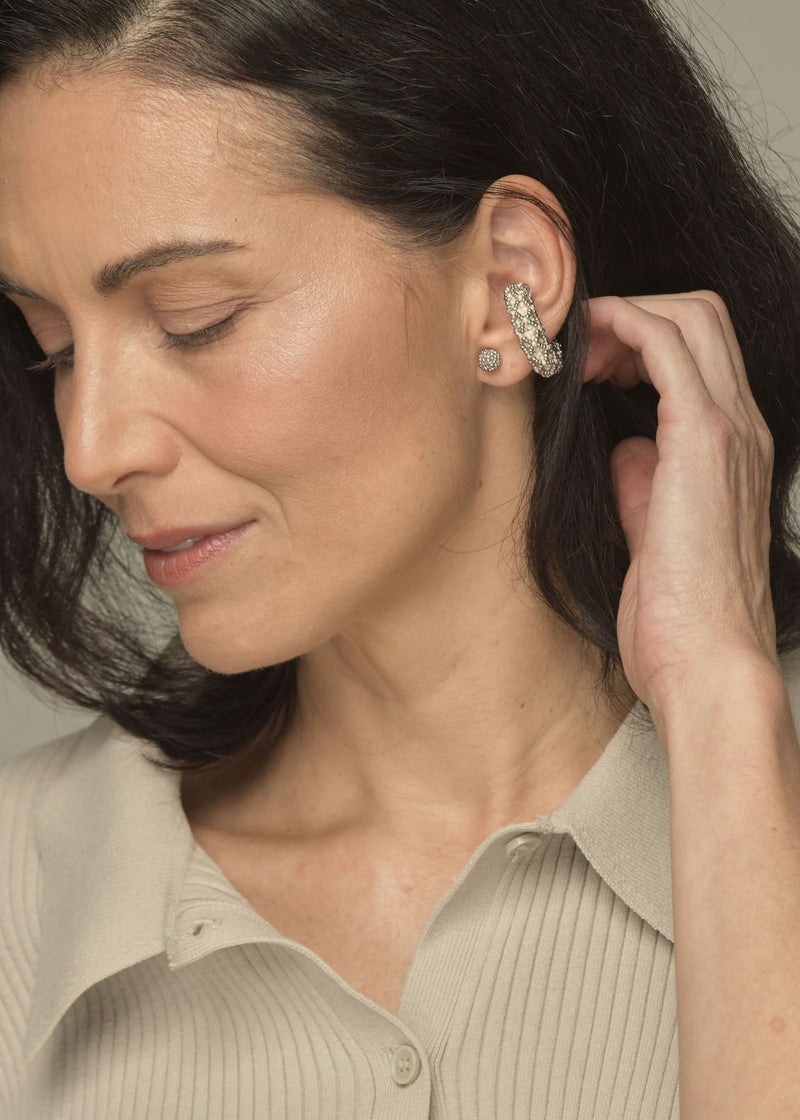 EARCUFF NAWI PLATINO CREMA APERLADO