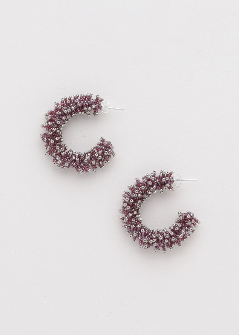 ARRACADAS PICOS KIPURI PLATINO TG GARNET LUSTRE