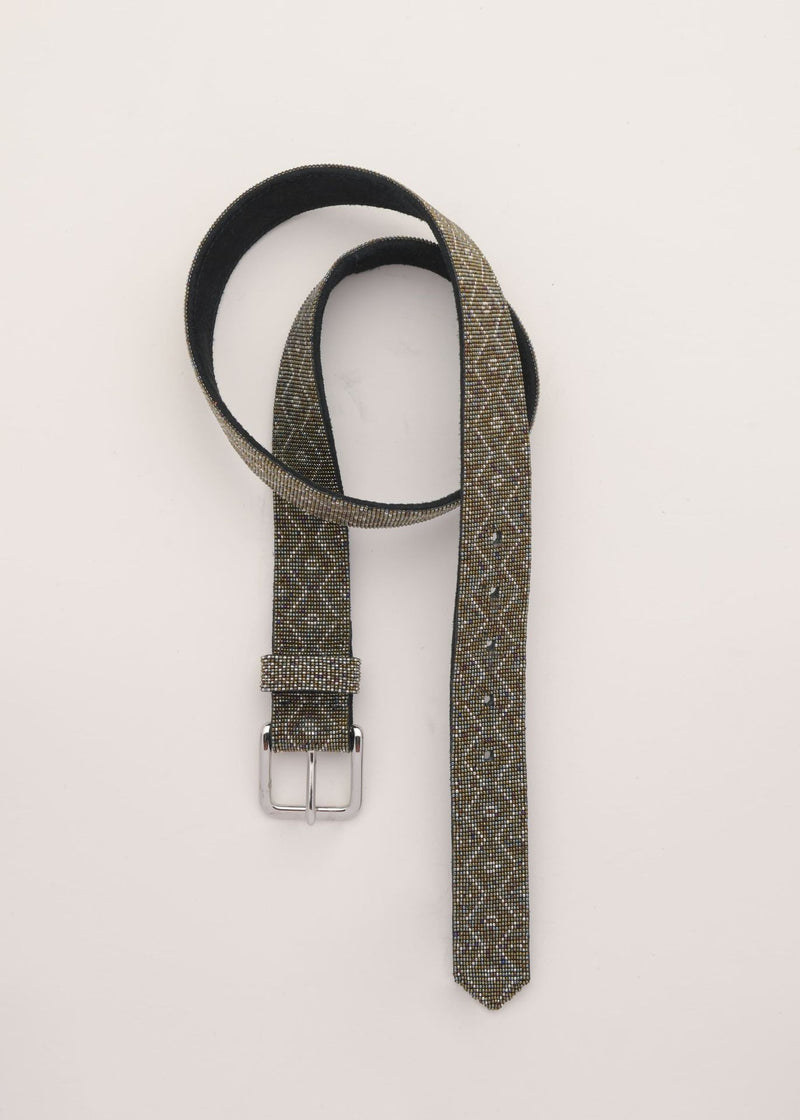 CINTURON PLATINO VERDE MILITAR