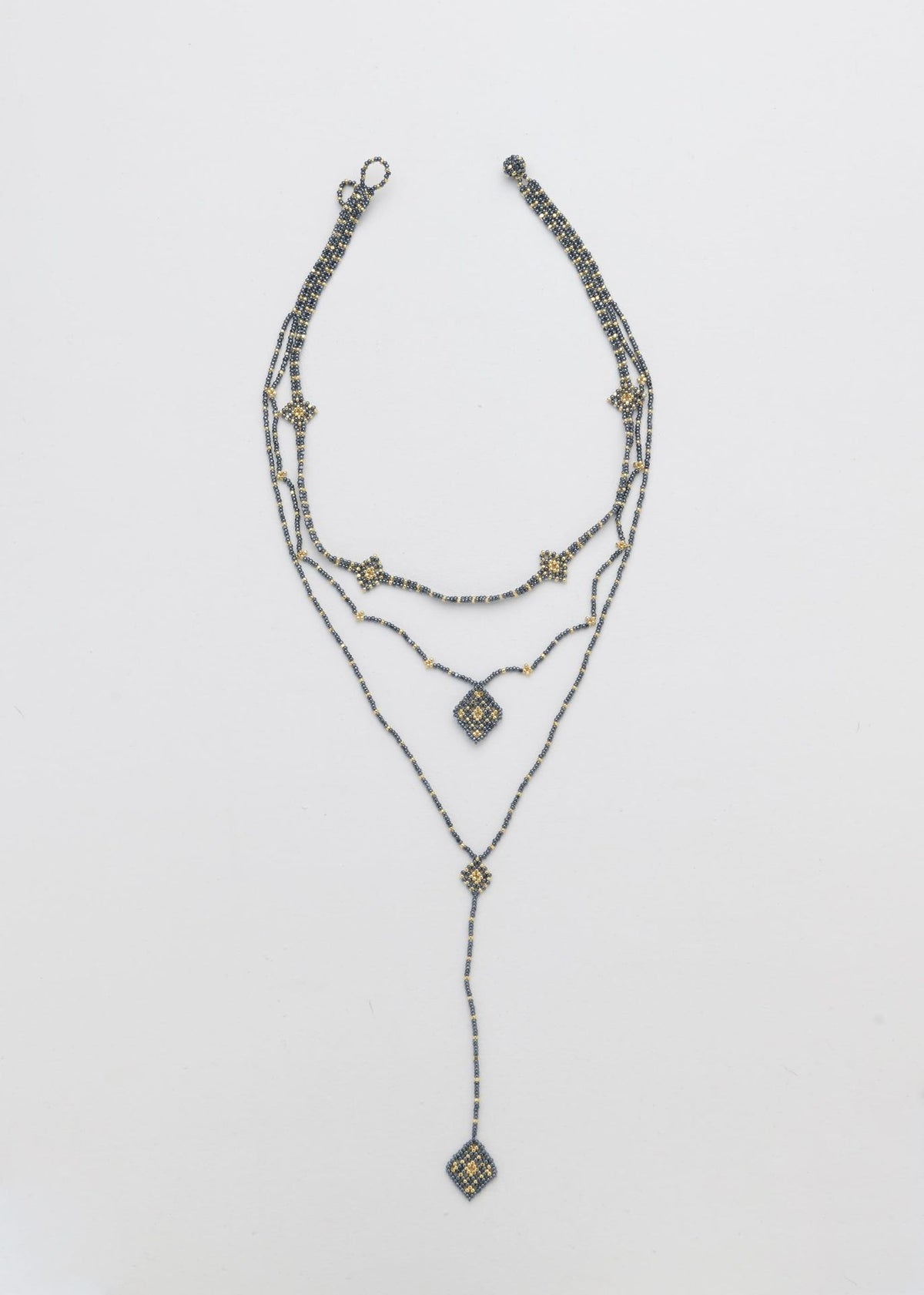 WIXA LINEAR NECKLACE METALLIC GREY GOLD