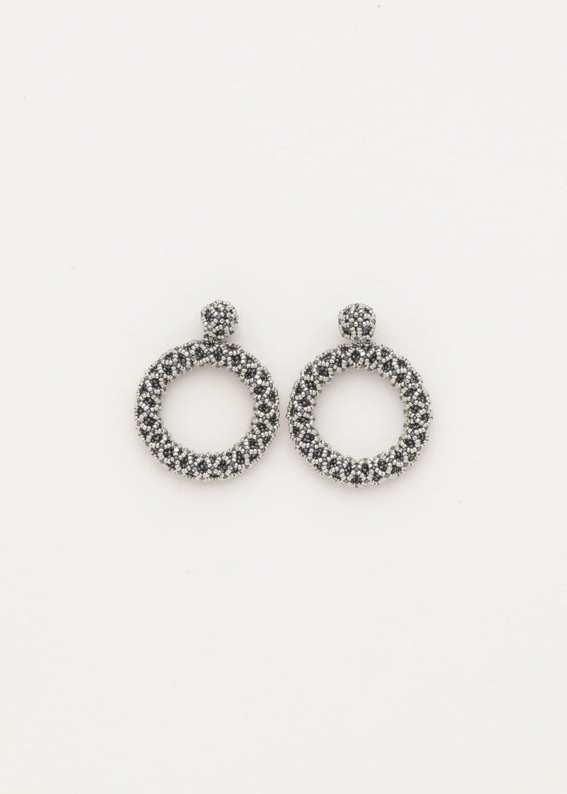 ARETES UN ARO NAWI PLATINO GRIS METALICO