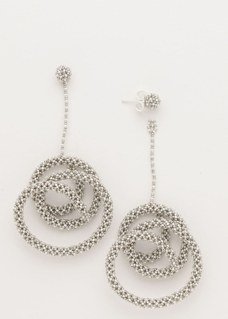 ARETES COLGANTES HAIKURI PLATA PLATINO