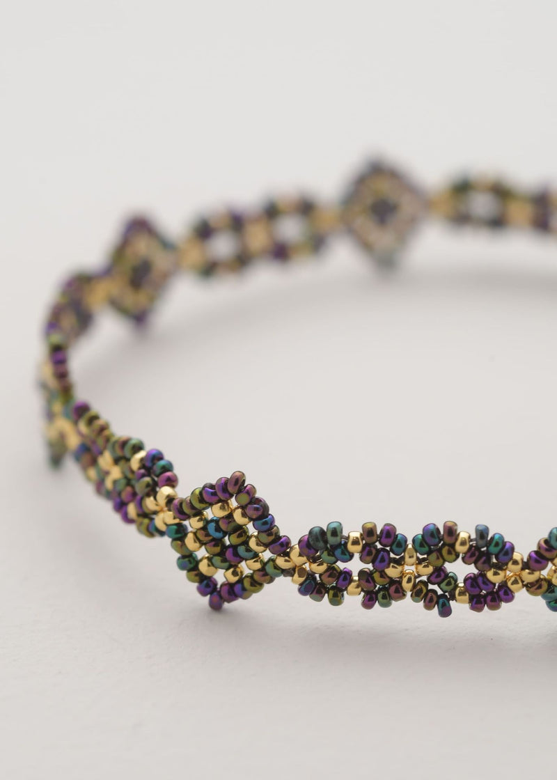 BRAZALETE OJO DE DIOS CADENA ORO TOPAZ TORNASOL