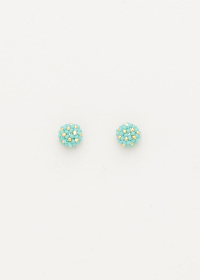 BROQUELES MARTHA ORO AZUL TURQUESA LUSTRE