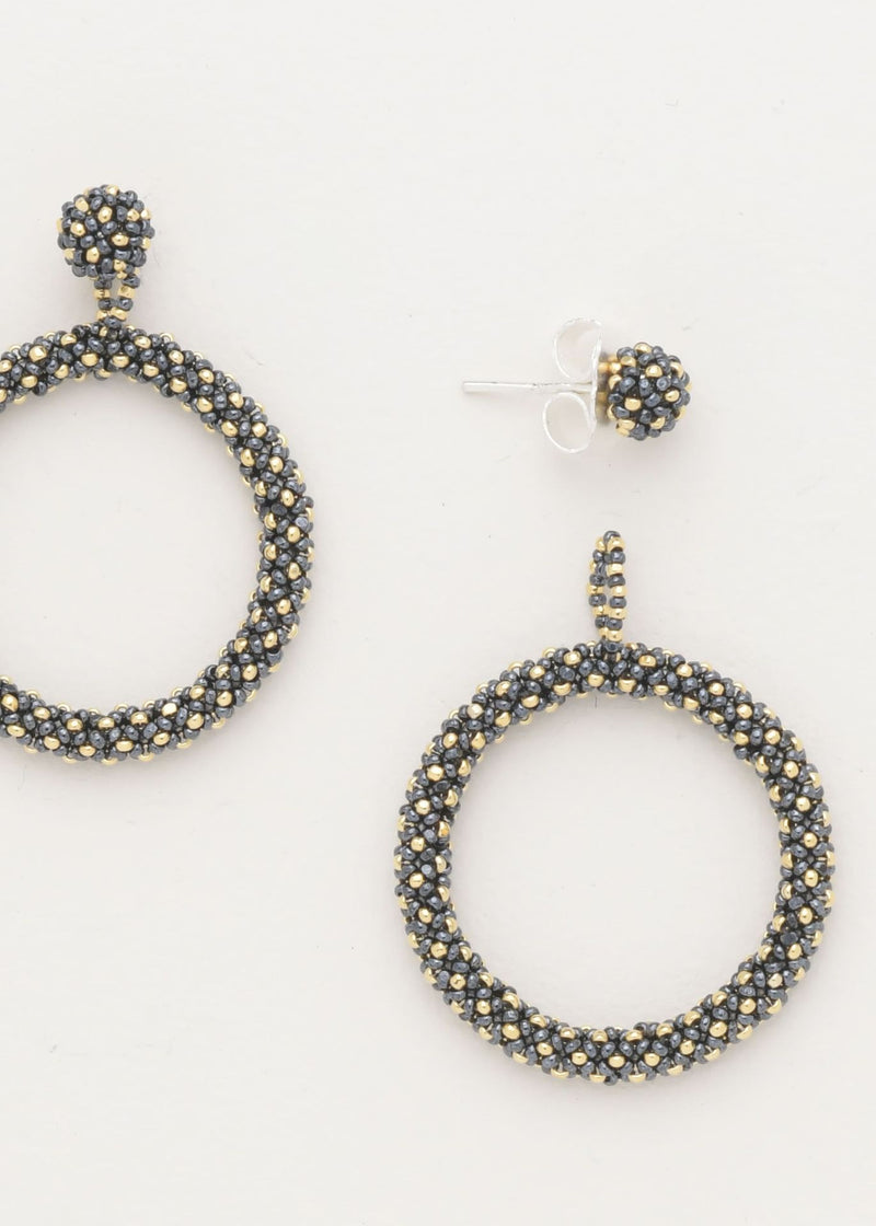 ARETES UN ARO MARTHA ORO GRIS METALICO