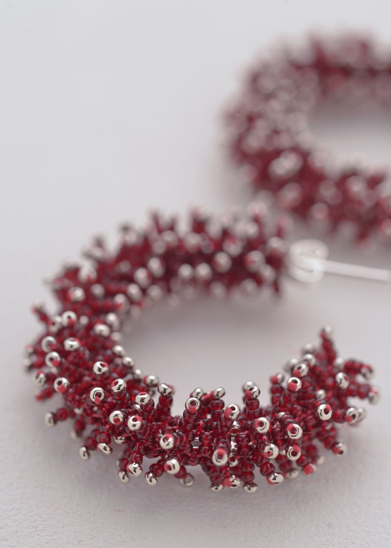 KIPURI WEB SPIKED HOOP EARRINGS