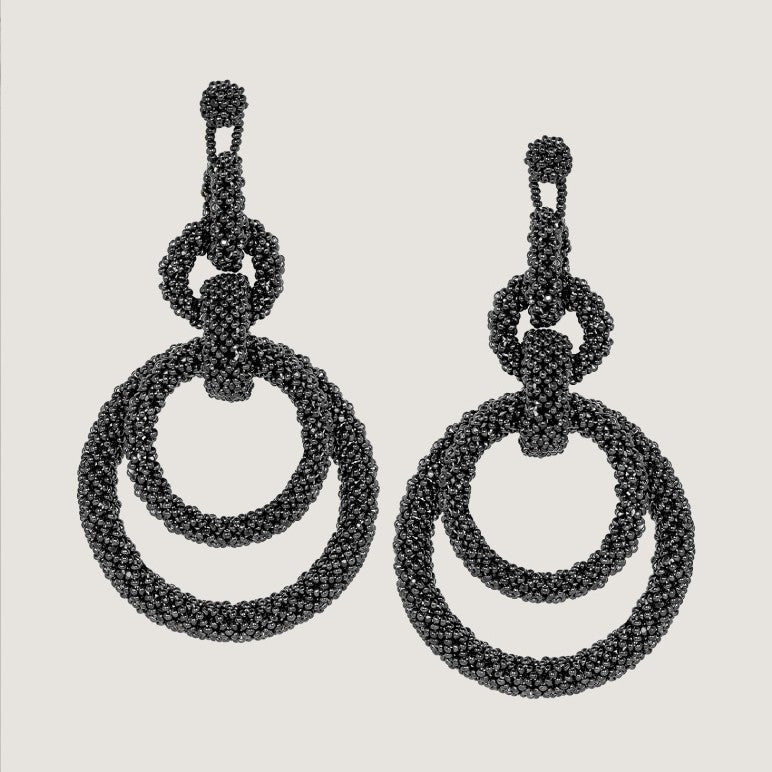EARRINGS FIVE RINGS CHAIN WEB