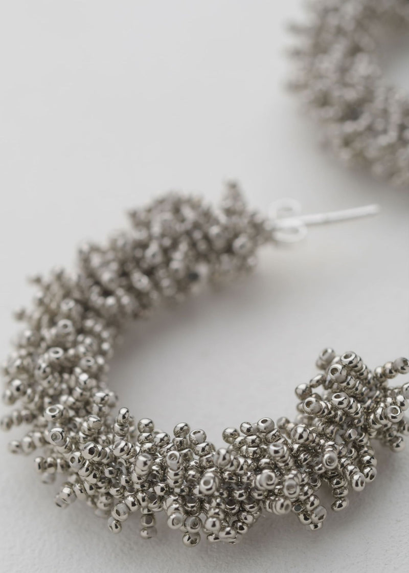 KIPURI WEB SPIKED HOOP EARRINGS