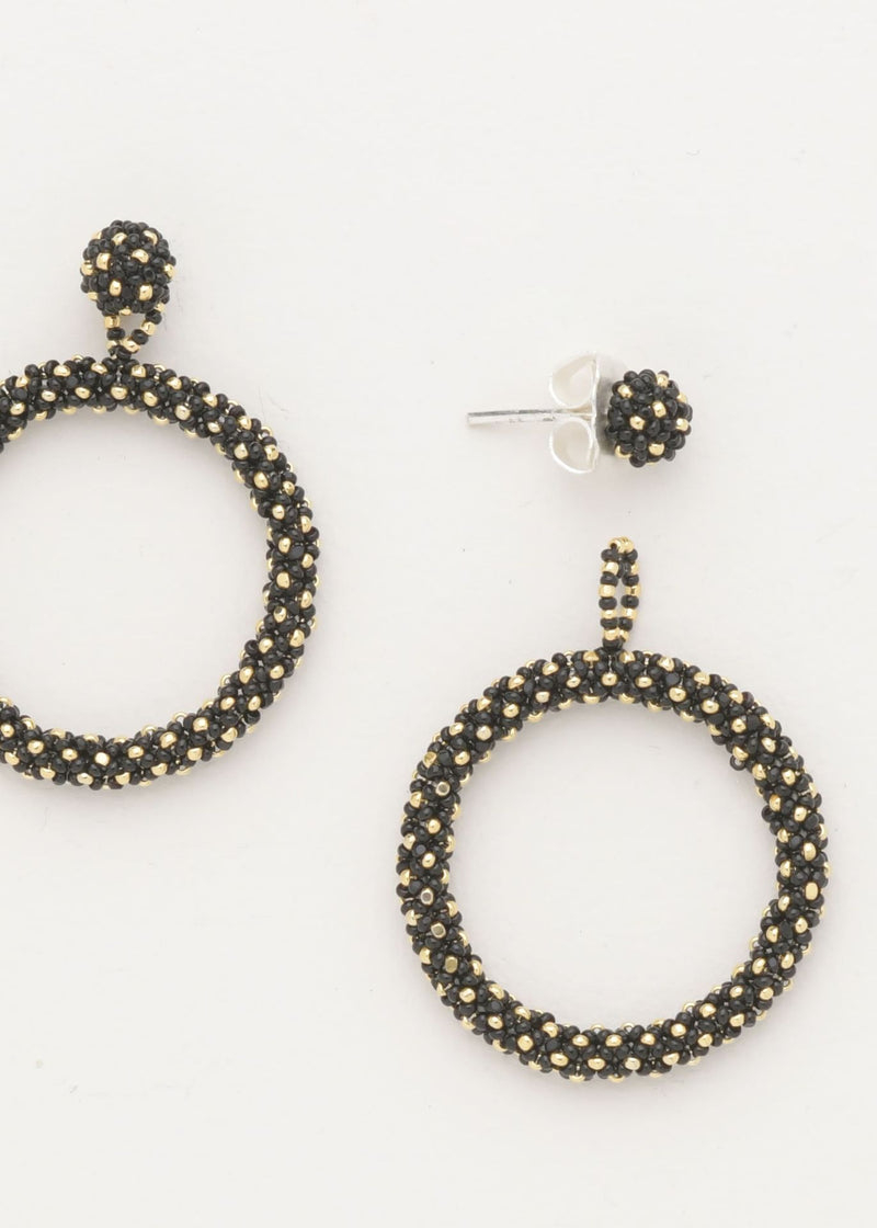 ARETES UN ARO MARTHA ORO NEGRO