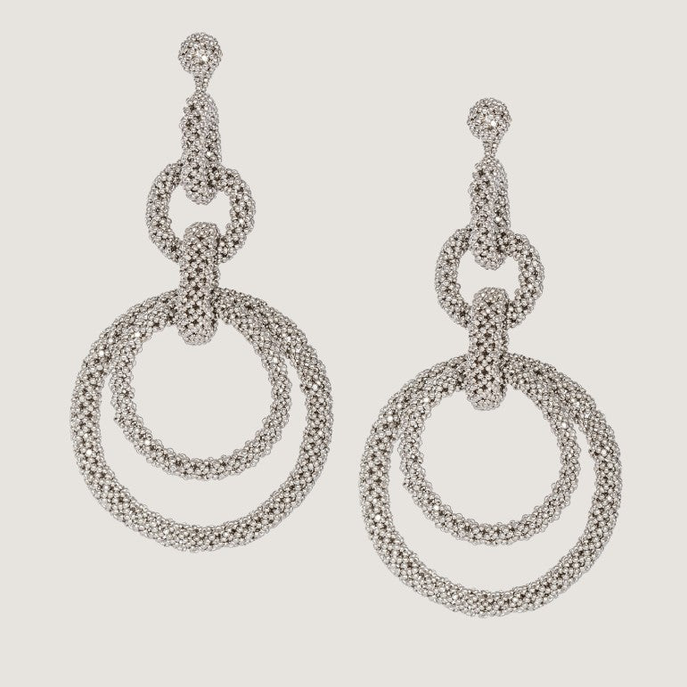 EARRINGS FIVE RINGS CHAIN WEB