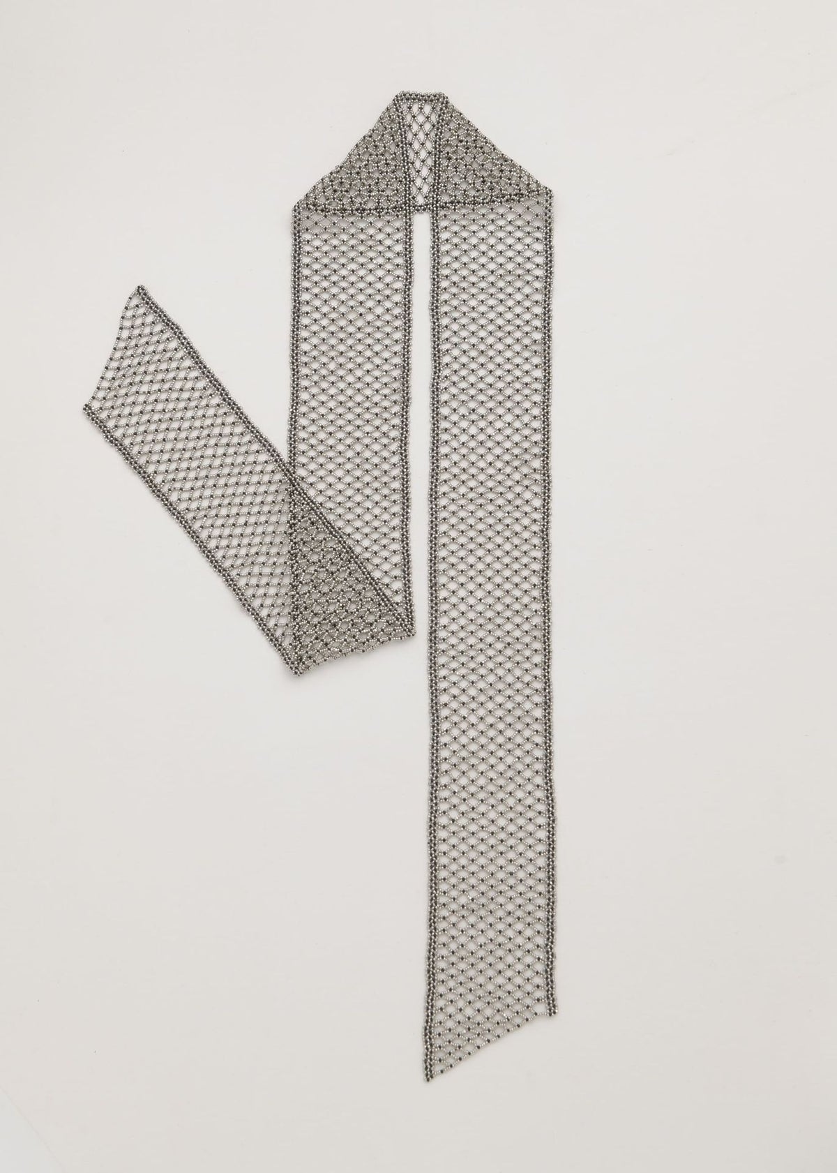 OPEN-KNIT FOULARD PLATINUM BLACK