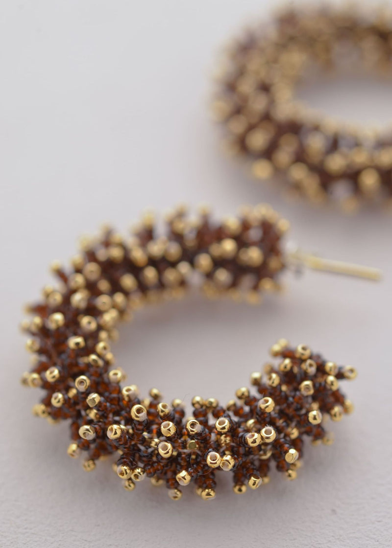 KIPURI WEB SPIKED HOOP EARRINGS