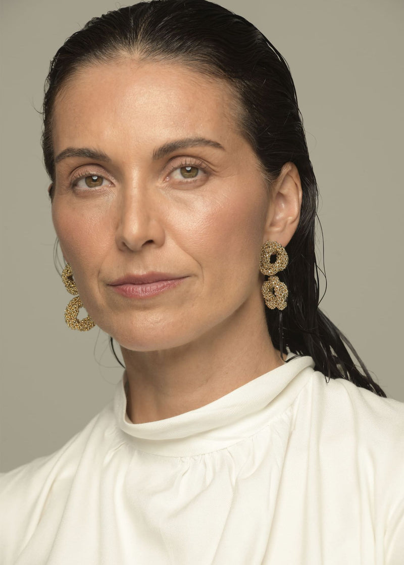 ARETES DOS HAIKURI ORO PLATINO