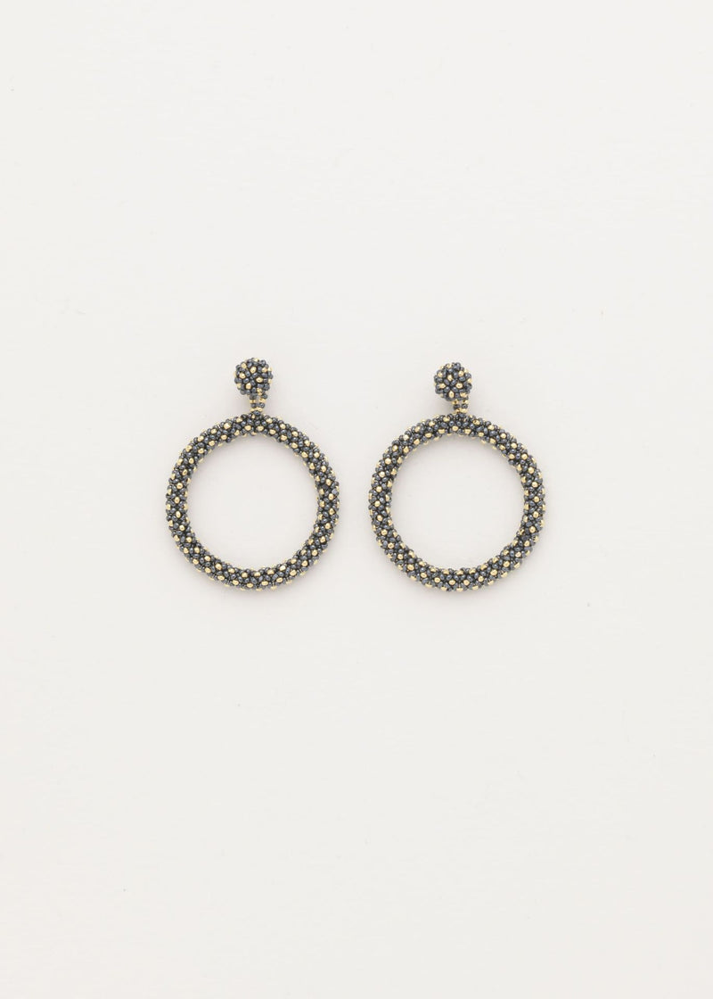 ARETES UN ARO MARTHA ORO GRIS METALICO