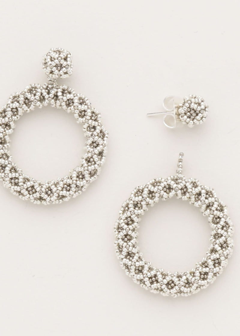 ARETES UN ARO NAWI PLATA PLATINO