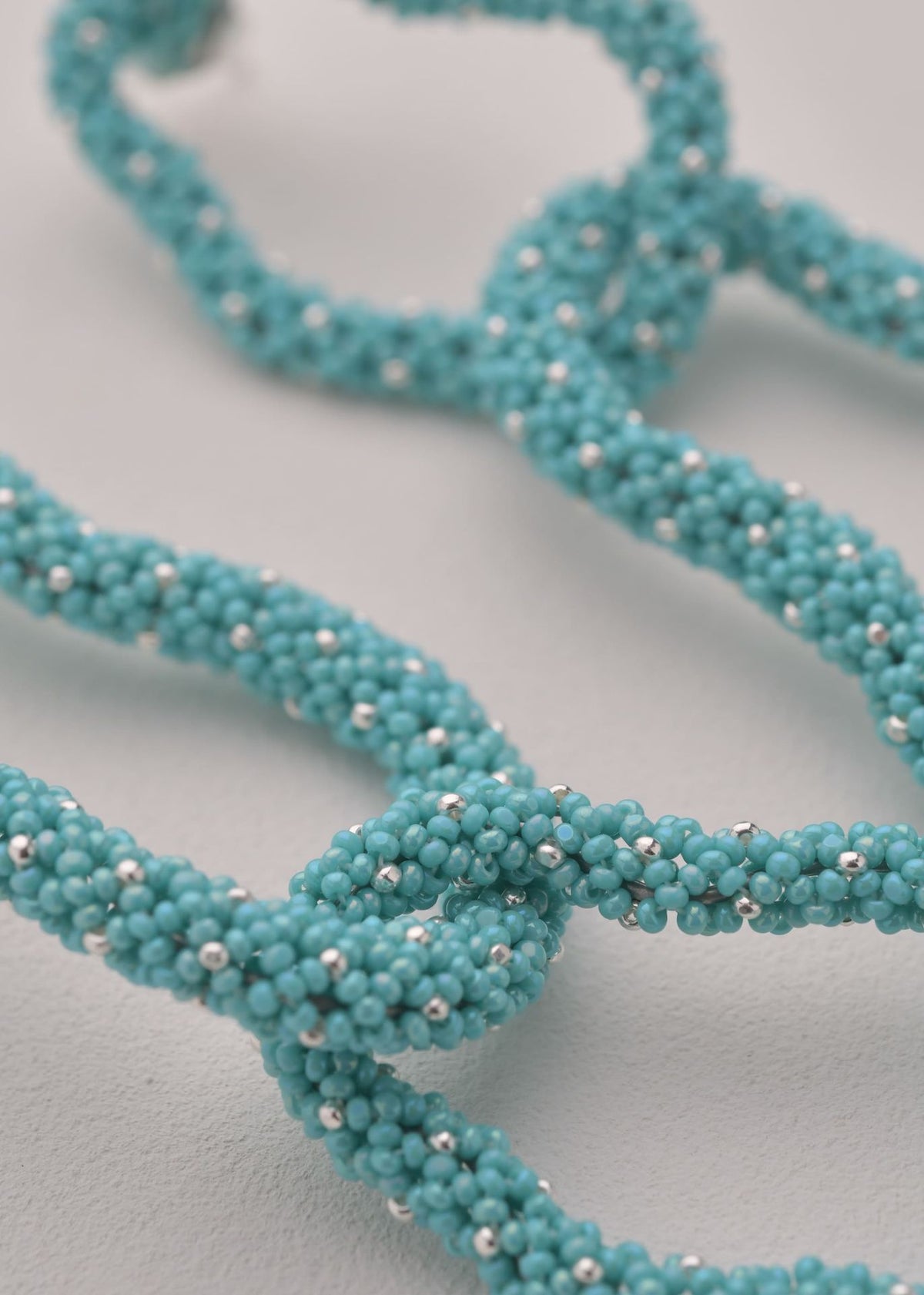 KIPURI LINK EARRINGS SILVER TURQUOISE BLUE LUSTER