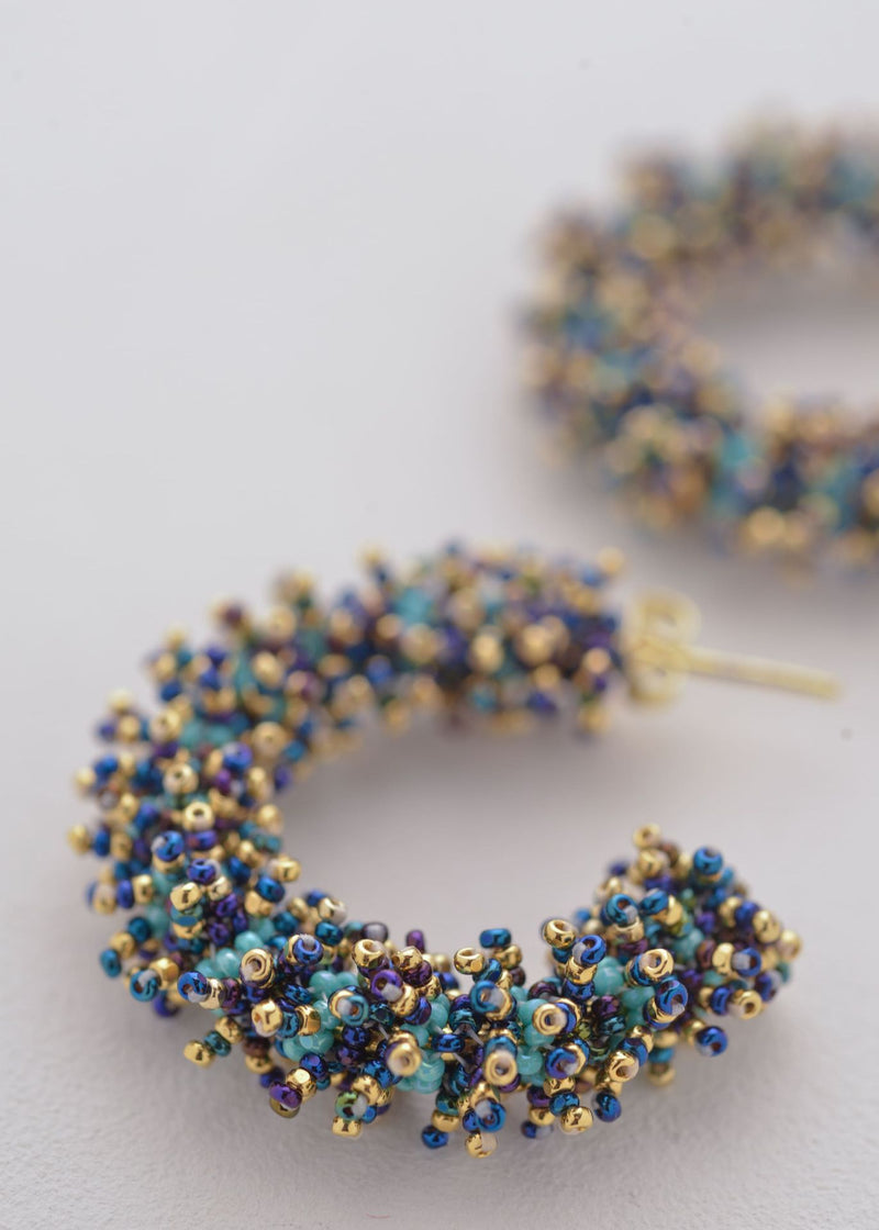 KIPURI WEB SPIKED HOOP EARRINGS