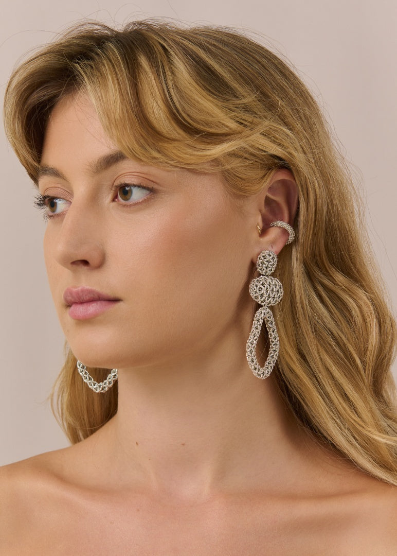 TAWARI WEB OPEN WEAVE HAUTE EARRINGS