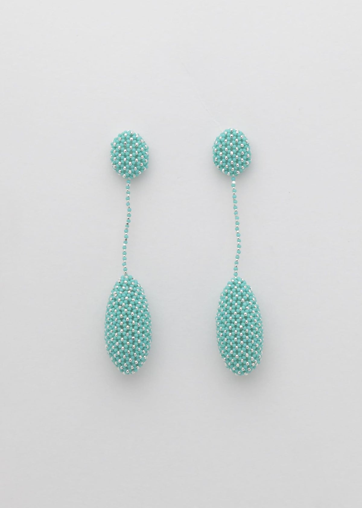 ARETES COLGANTES TAWARI PLATA AZUL TURQUESA