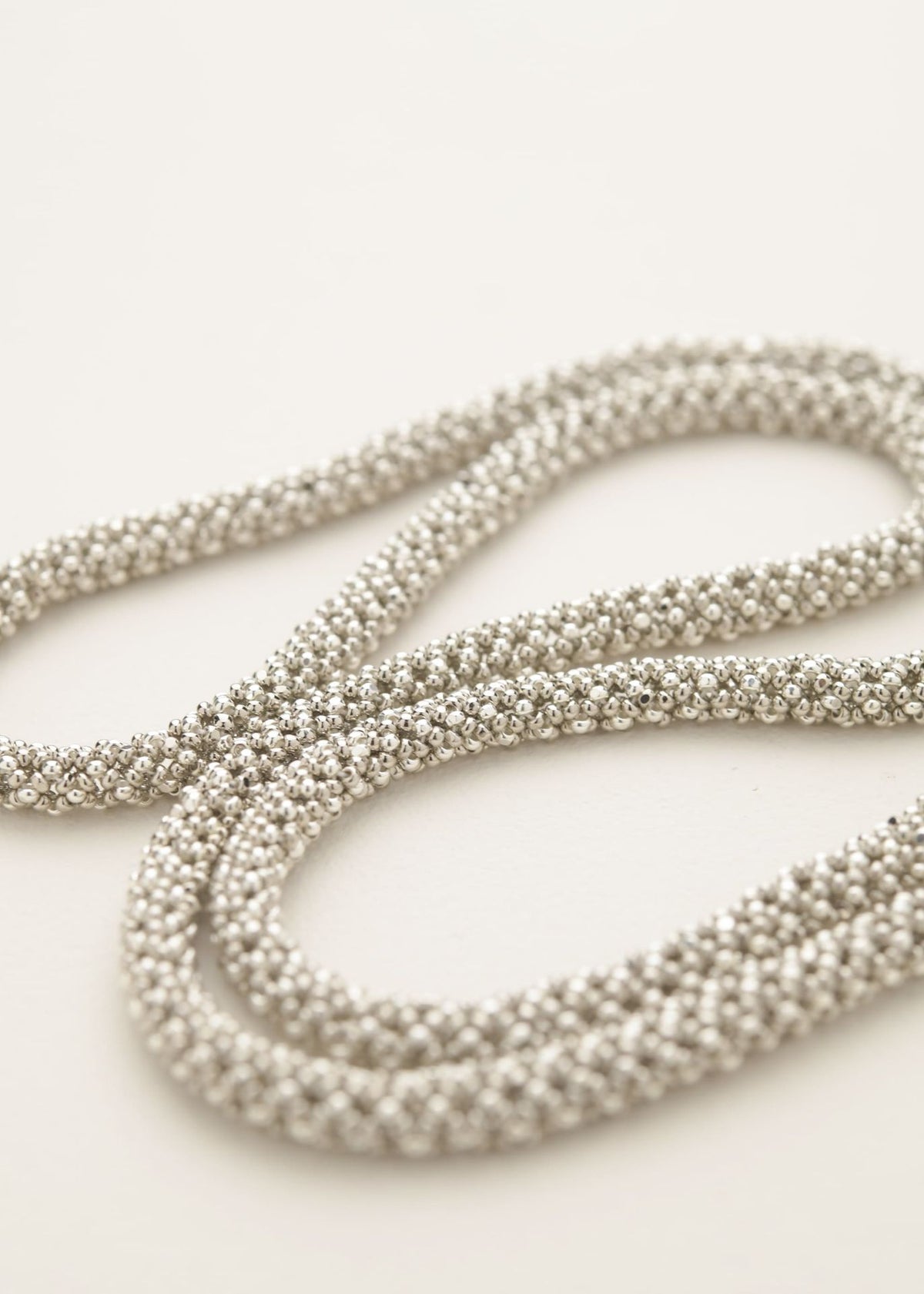 HAIKURI SNAKE NECKLACE (80CM) PLATINUM SILVER