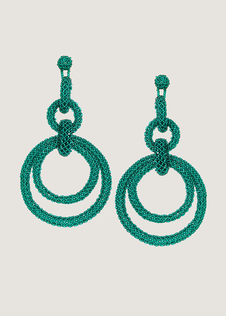EARRINGS FIVE RINGS CHAIN WEB