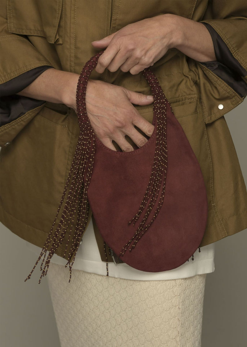 BOLSO HAIKURI ORO VINO PIEL VINO