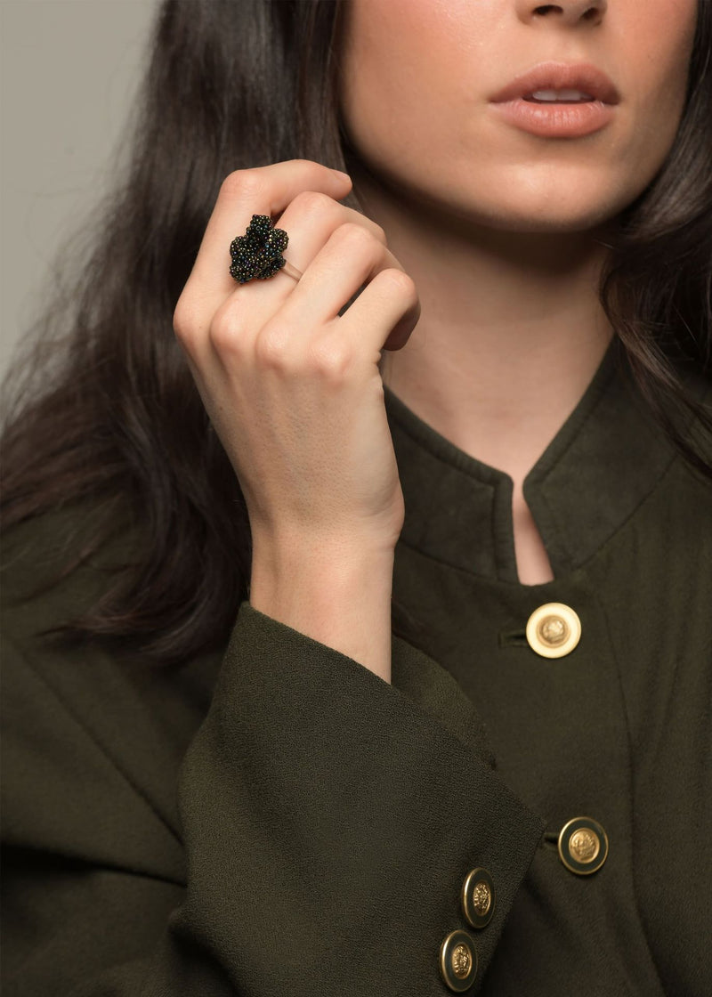 ANILLO HAIKURI VERDE TORNASOL VERDE BOTELLA OBSCURO