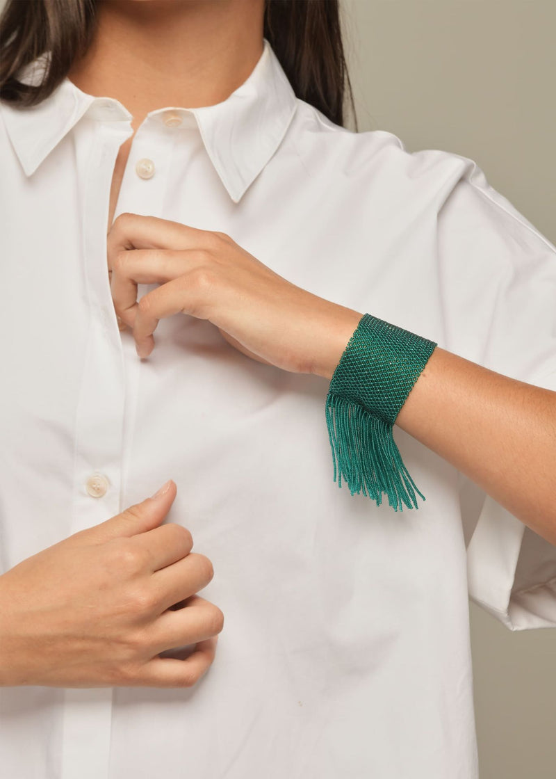 BRAZALETE TIRAS MARTHA VERDE ESMERALDA TRANSPARENTE