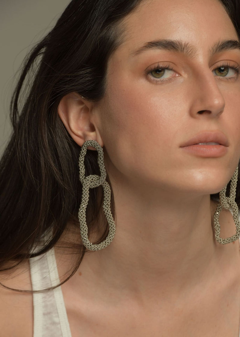 ARETES ESLABON KIPURI PLATINO