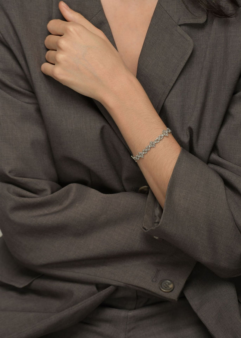 BRAZALETE OJO DE DIOS CADENA PLATA PLATINO