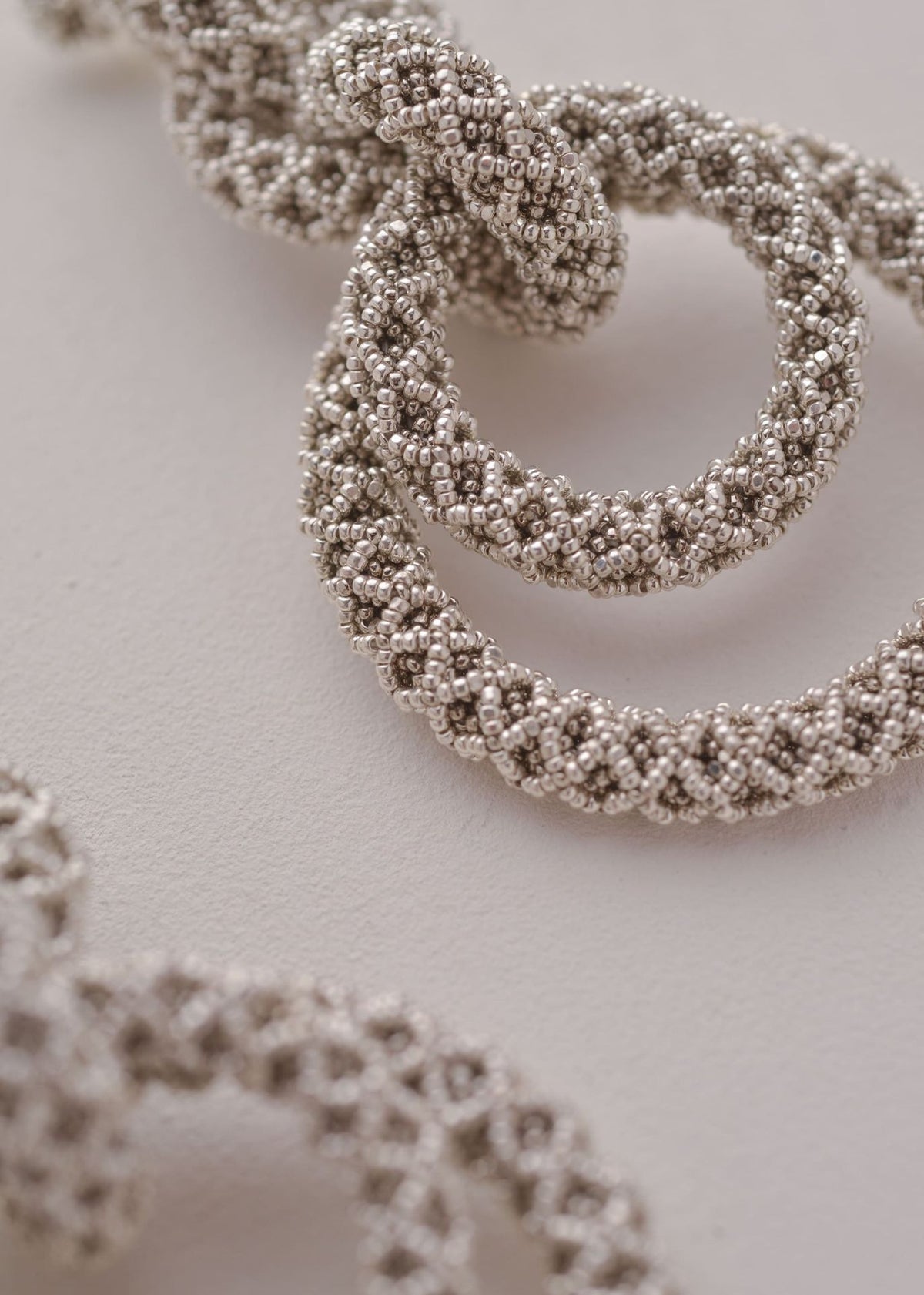 NAWI FIVE-HOOP EARRINGS, PLATINUM-PLATED SILVER
