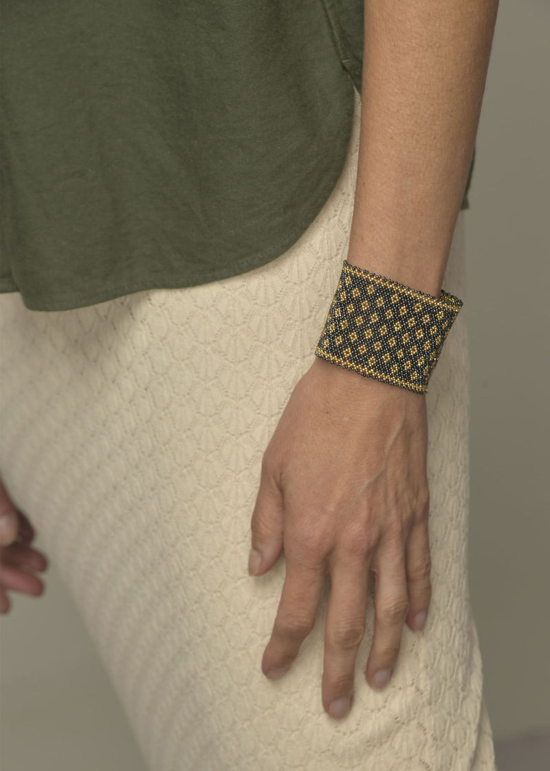 BRAZALETE HAIKA MARTHA ORO GRIS METALICO