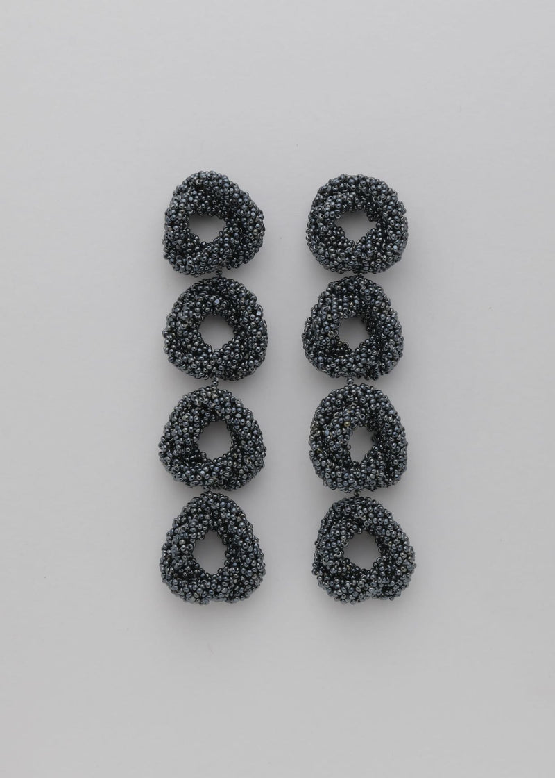 ARETES CUATRO HAIKURI GRIS METALICO