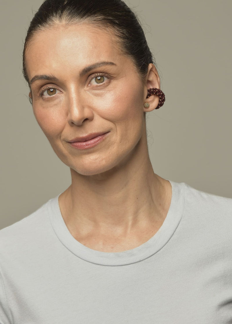 EARCUFF NAWI PLATINO ROJO JAMAICA