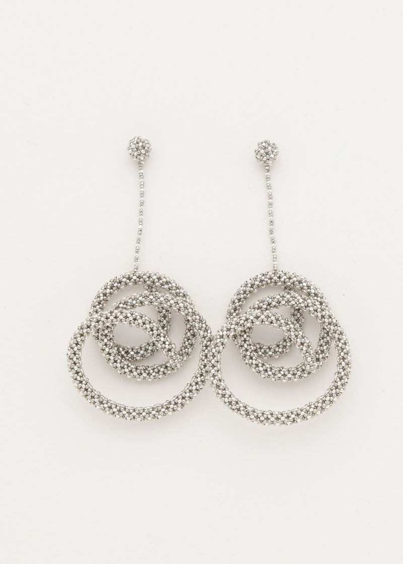 ARETES COLGANTES HAIKURI PLATA PLATINO