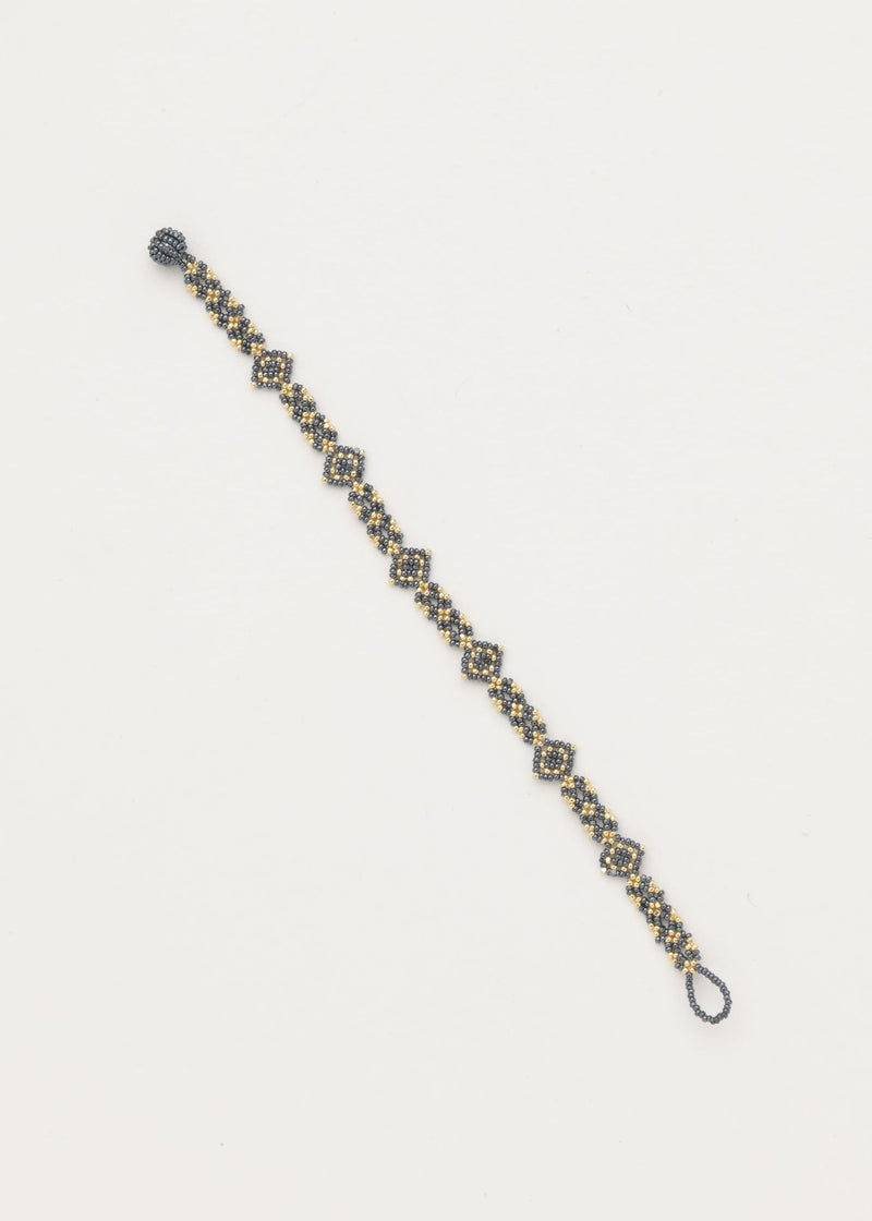 BRAZALETE OJO DE DIOS CADENA ORO GRIS METALICO