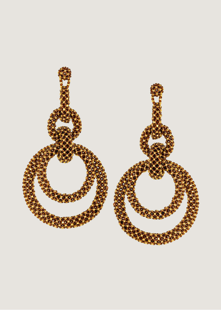 EARRINGS FIVE RINGS CHAIN WEB