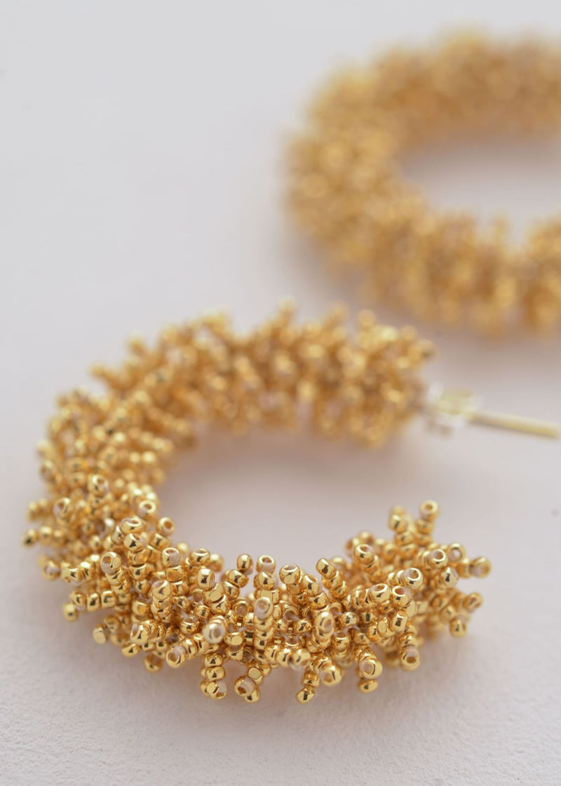 KIPURI WEB SPIKED HOOP EARRINGS