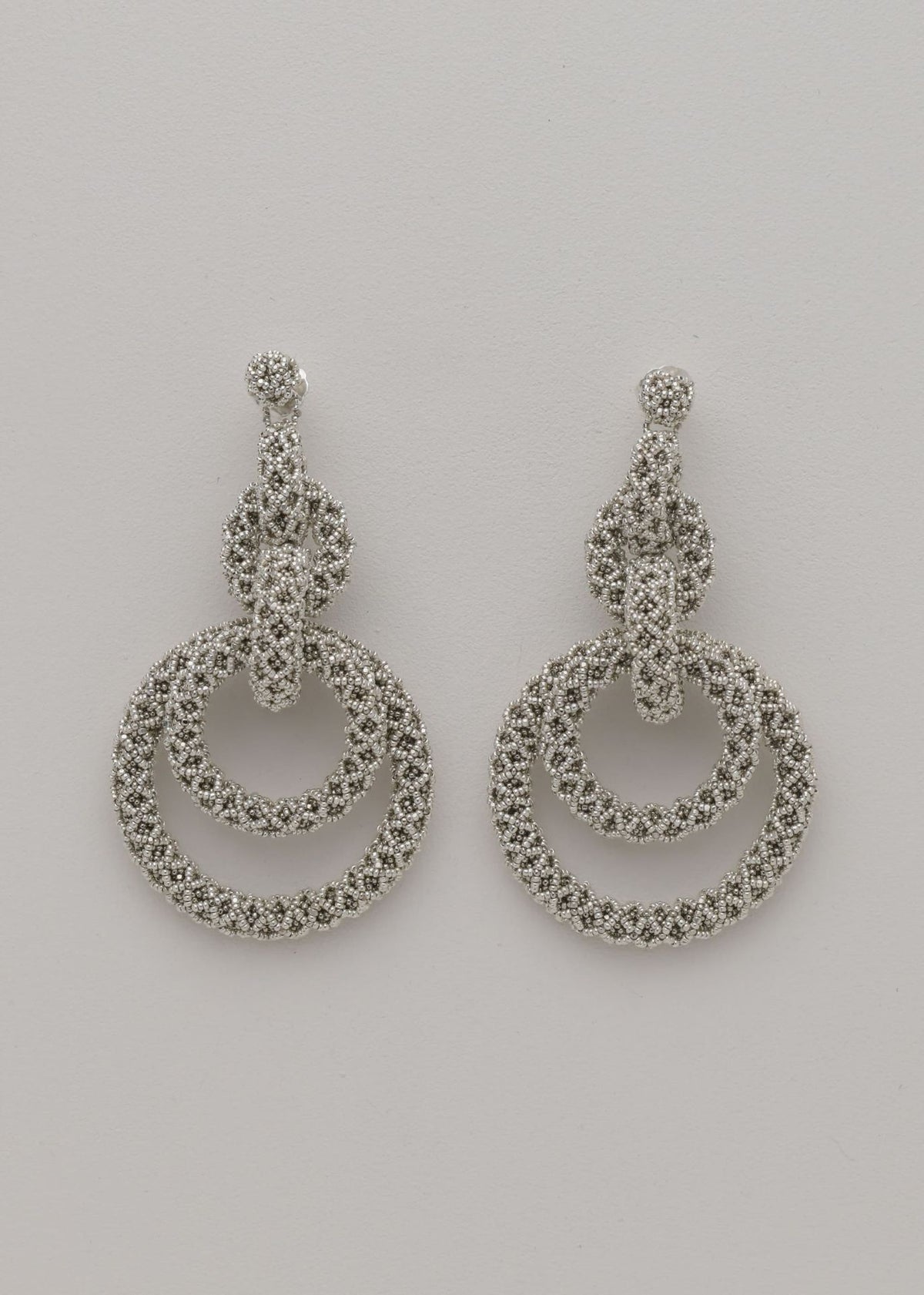 NAWI FIVE-HOOP EARRINGS, PLATINUM-PLATED SILVER